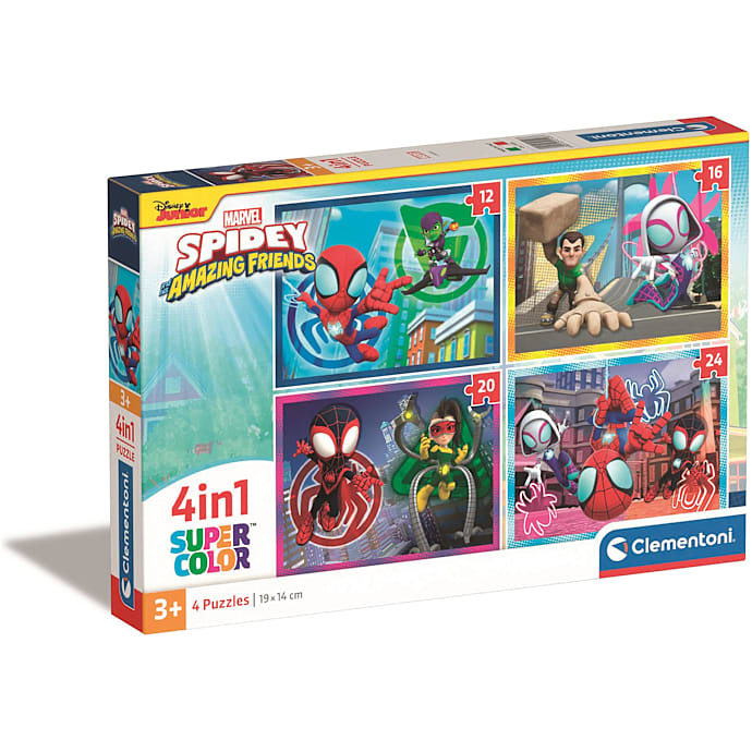 Spidey og hans utrolige venner Puslespil 4i1 - 12, 16, 20 og 24 brikker – produktbillede
