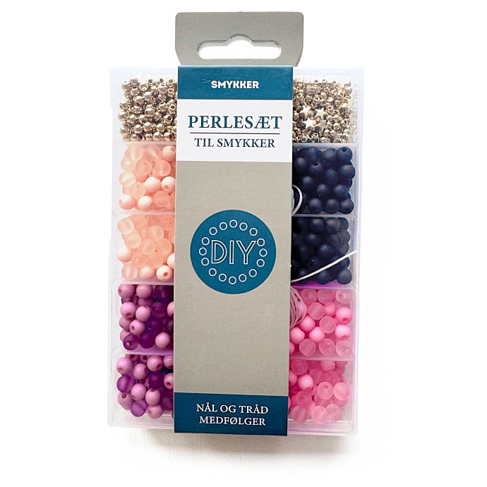 Perlesæt - lyserød
