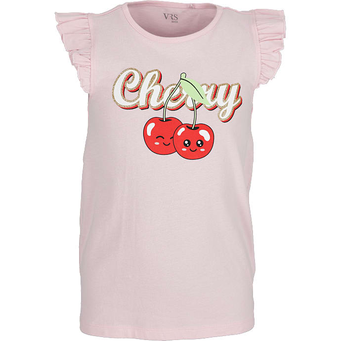 VRS Børne T-shirt Flæse Ærmer Rosa