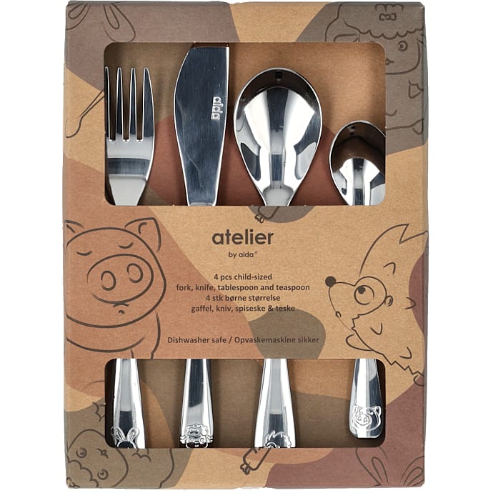 Aida Børnebestik Blankt Stål 4 dele