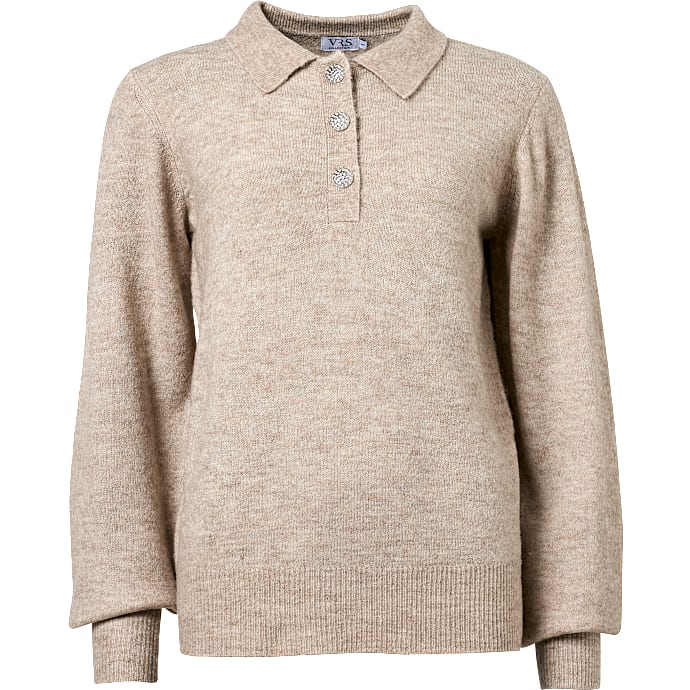 VRS dame striktrøje str. L - beige 1 stk.