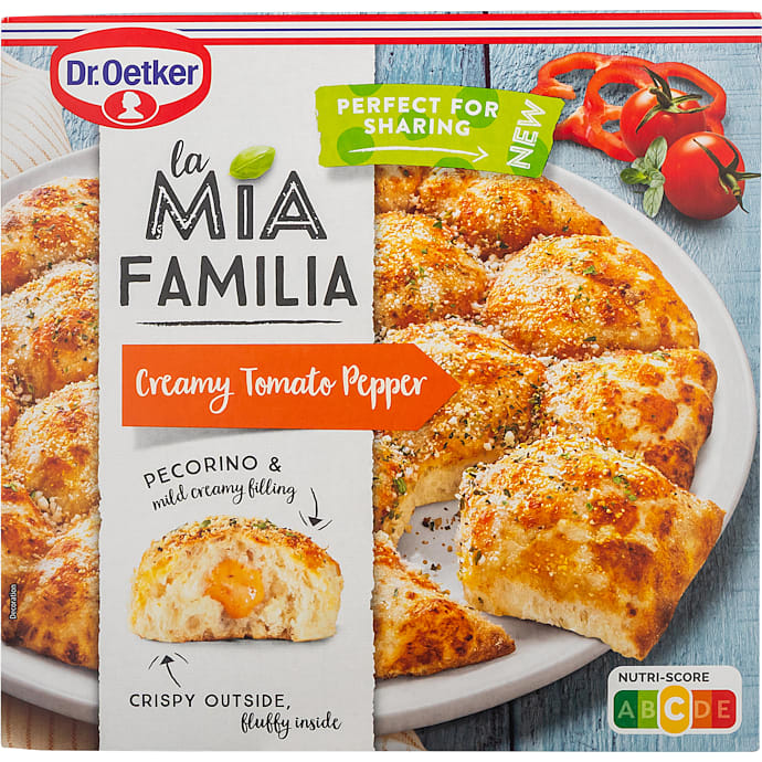 Pizzabrød m. ost, tomat, peberfrugt og creme fraiche