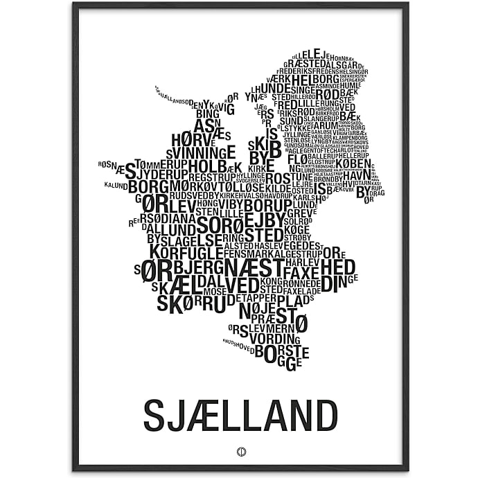 Citatplakat Sjælland, byer 70x100