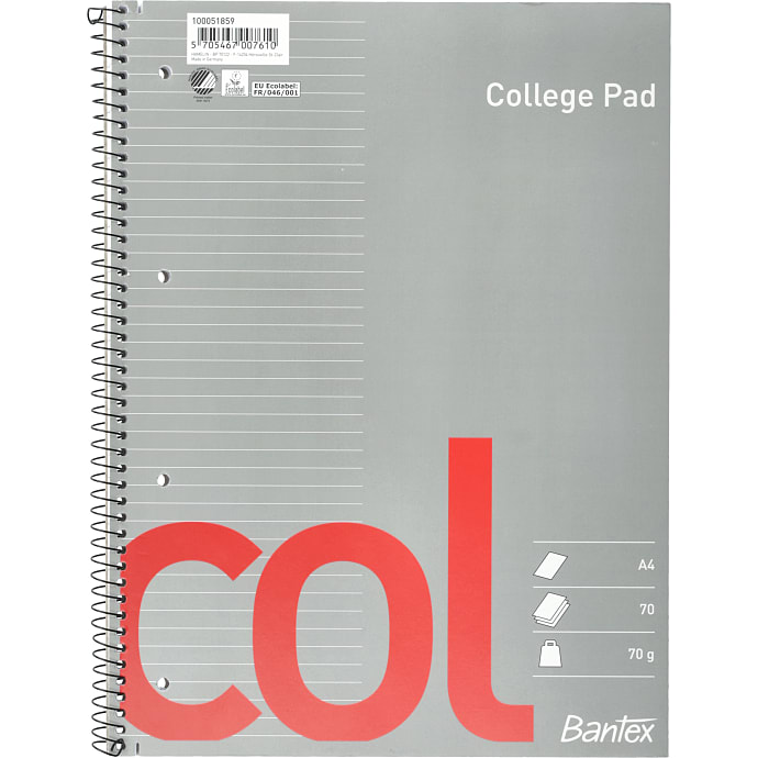 Bantex Kollegieblok Linieret A4
