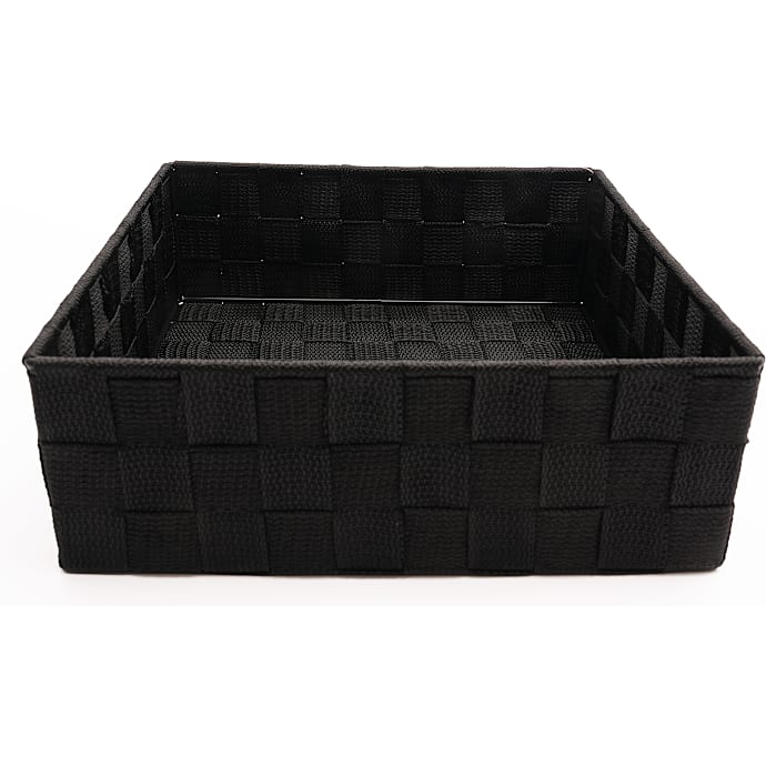Fletkurv i rattan - sort