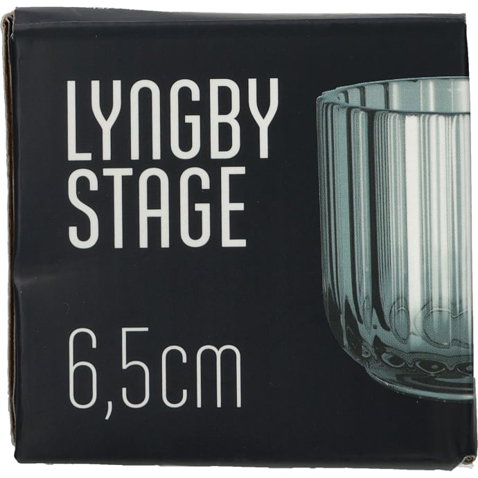 Lyngby fyrfadsstage i lyseblå glas - 6,5 cm