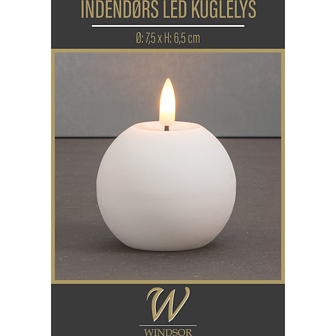 Windsor LED kuglelys Ø7 cm - hvid – produktbillede