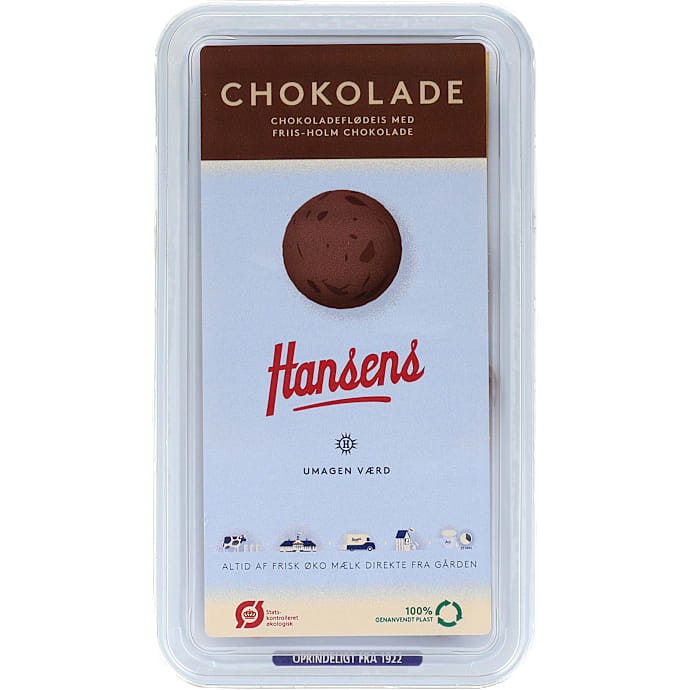 Chokolade flødeis m. chokoladestykker øko