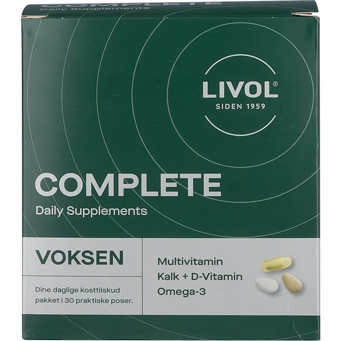 Multivitamin til voksne m. kalk, D-vitamin & Omega-3