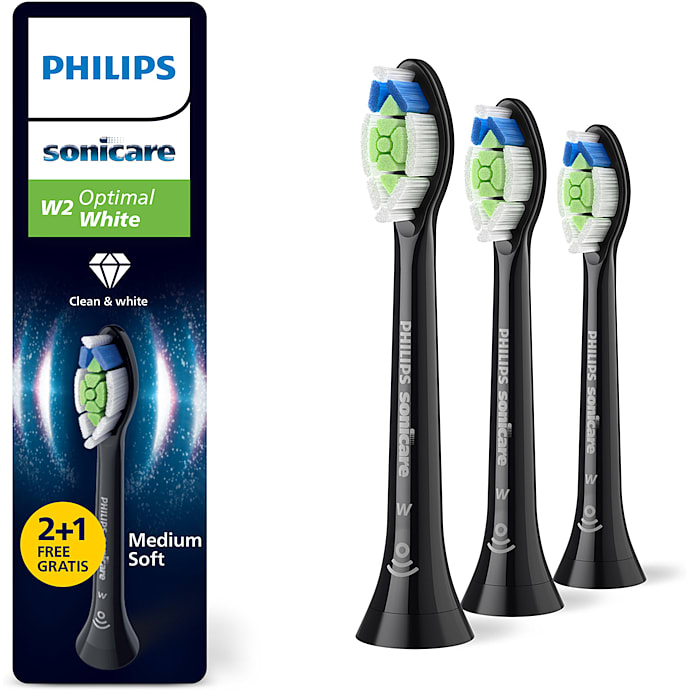 Philips Sonicare W2 Optimal White tandbørstehoveder 3-pak - sort