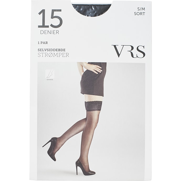 VRS selvsiddende strømper str. S/M - sort