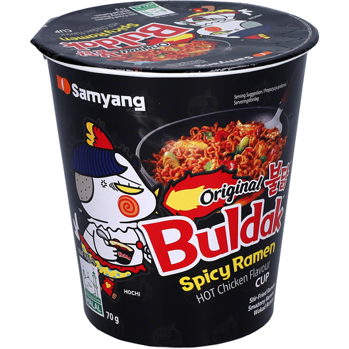 Instant kopnudler m. kylling og stærk krydderi
