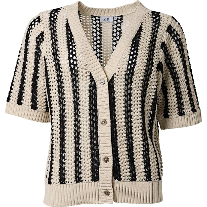 VRS Dame Cardigan Korte Ærmer Beige
