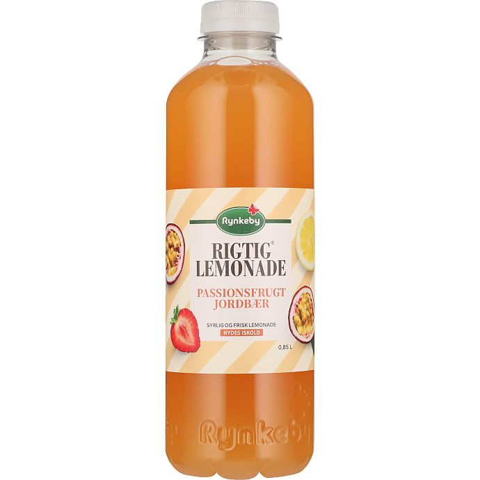 Lemonade m. passionsfrugt- og jordbærsmag