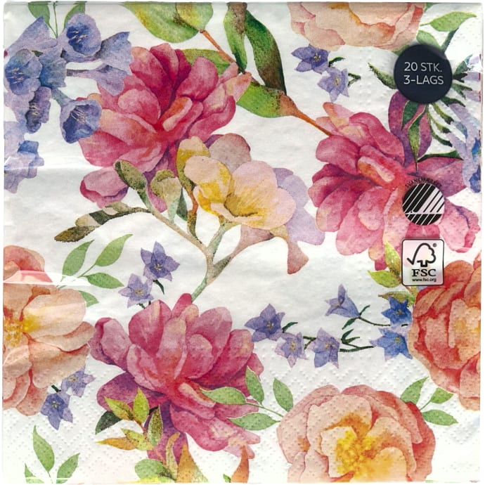 Servietter 33x33 cm med motiv 20 stk