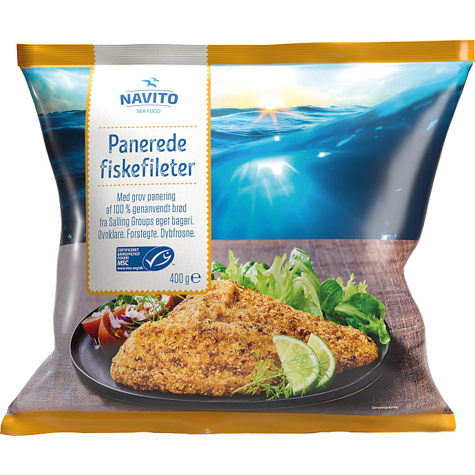 Panerede ovnklare fiskefileter 400g, MSC