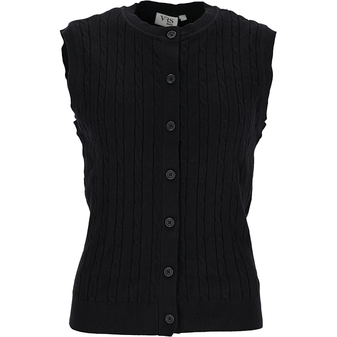 VRS dame kabelstrikket vest str. XL - sort