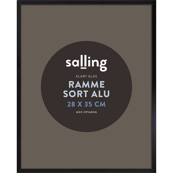 Sort ramme m. glas - 28x35 cm