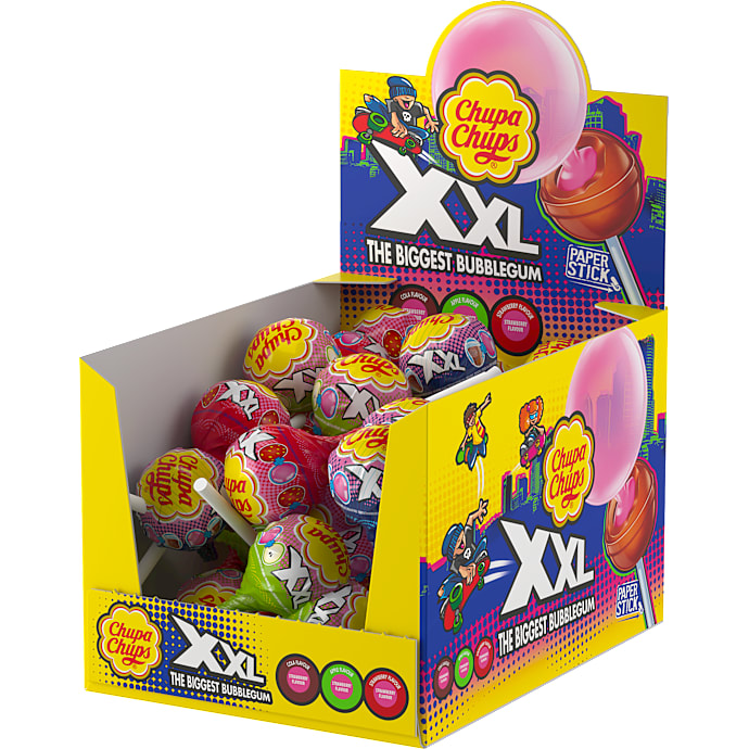 XXL tyggegummi slikkepind m. frugtsmag - assorteret – produktbillede
