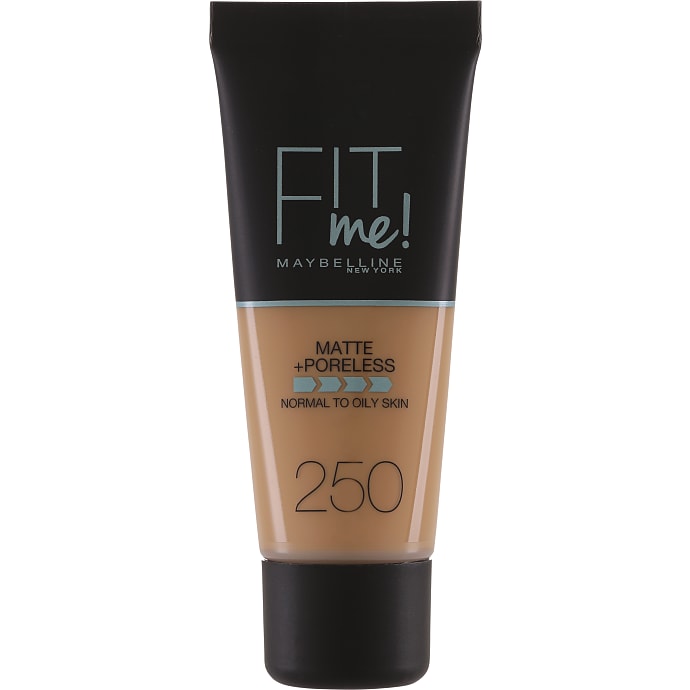 Matte + Poreless foundation 250 Sun Beige normalt til olieret hud