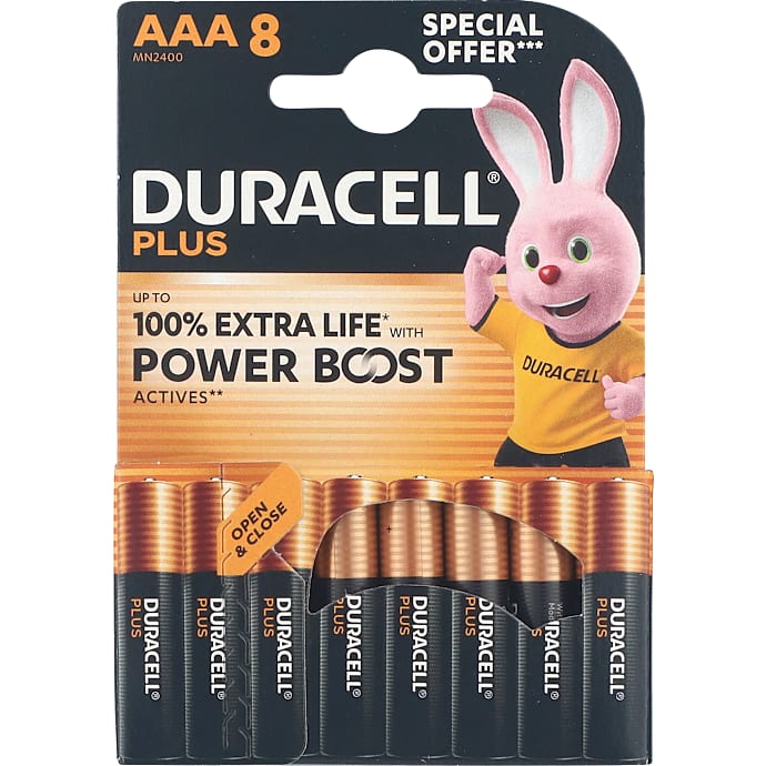 Duracell Plus Boost AAA batterier 8-pak