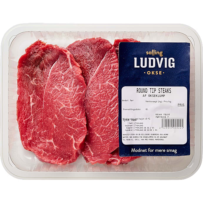 Ludvig Round tip steaks af okseklump