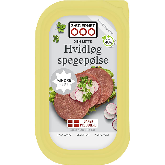 Hvidløgsspegepølse i skiver 9% fedt