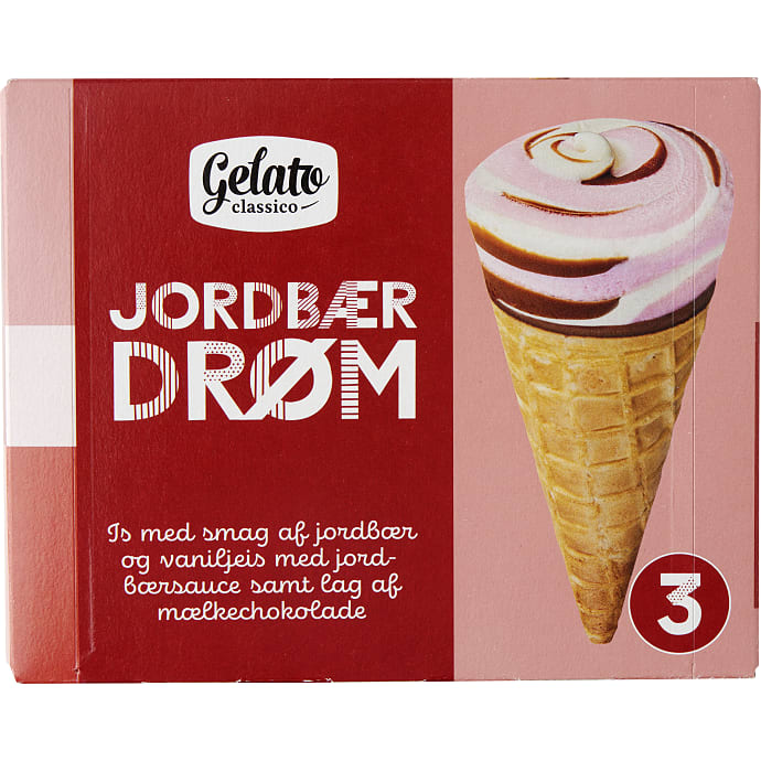 Gelato Classico Mælkeis Jordbær 900 ml
