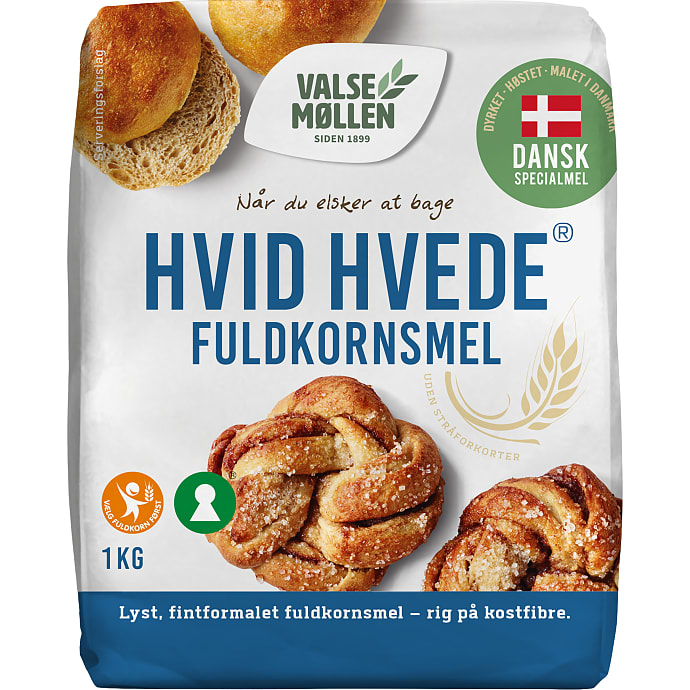 Hvid fuldkornshvedemel