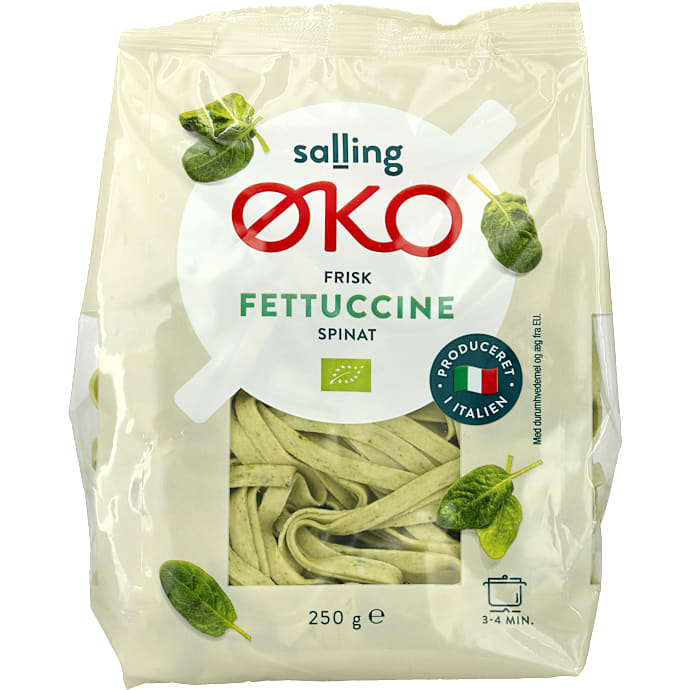 Fettuccine m. spinat 13% æg øko