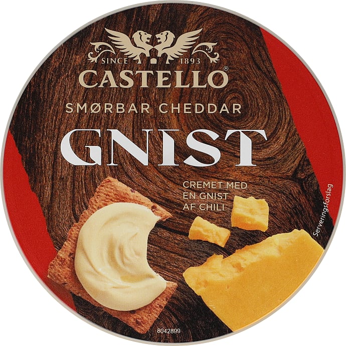 Smøreost m. cheddar og chili 33 % fedt