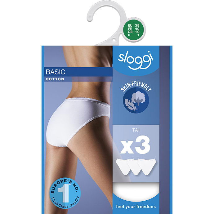 Sloggi Dame Tai 3-pak Str. 48 Hvid
