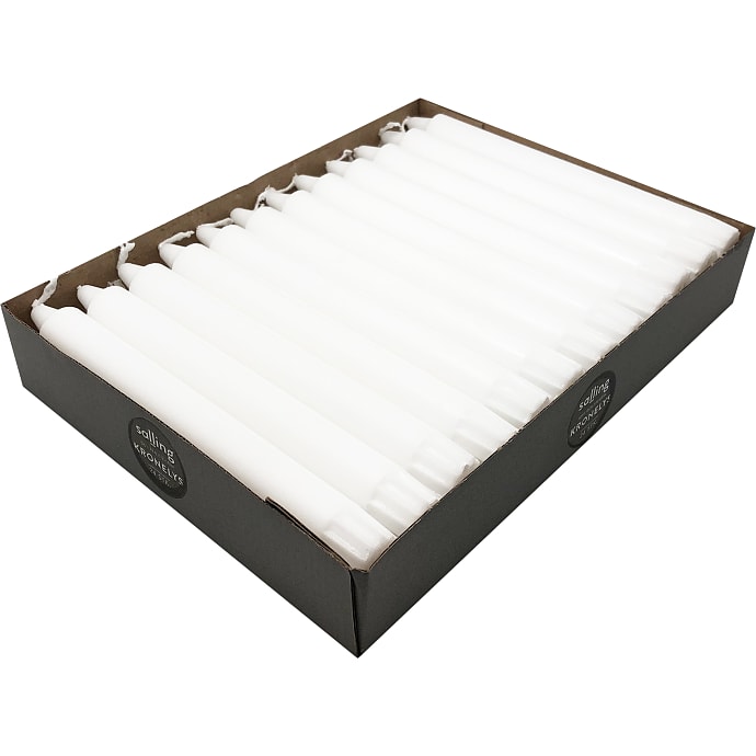Salling Kronelys 2,2x20 cm 24-pak Hvid