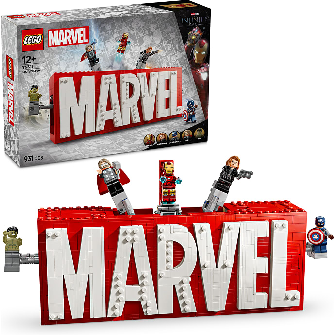 LEGO Marvel MARVEL-logo og minifigurer Samlerobjekt 76313