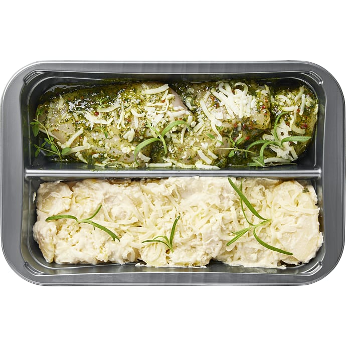 Kylling m. urtemarinade og flødekartofler