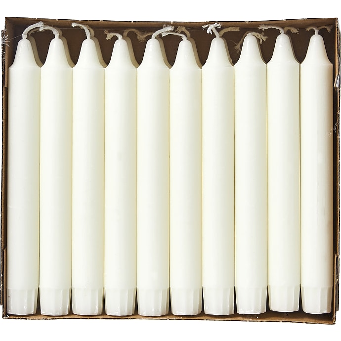 Budget kronelys 2,2x19 cm 20-pak - hvid