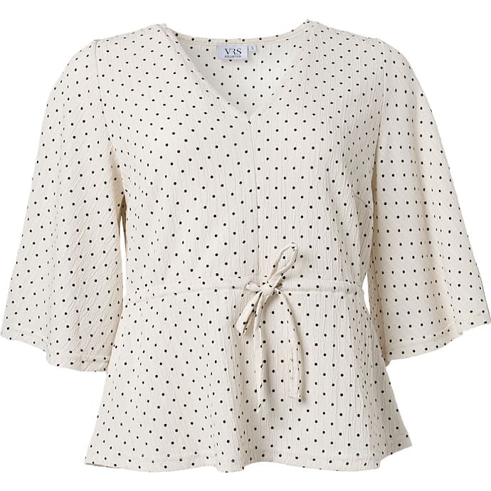 VRS Dame Bluse med Prikker Beige