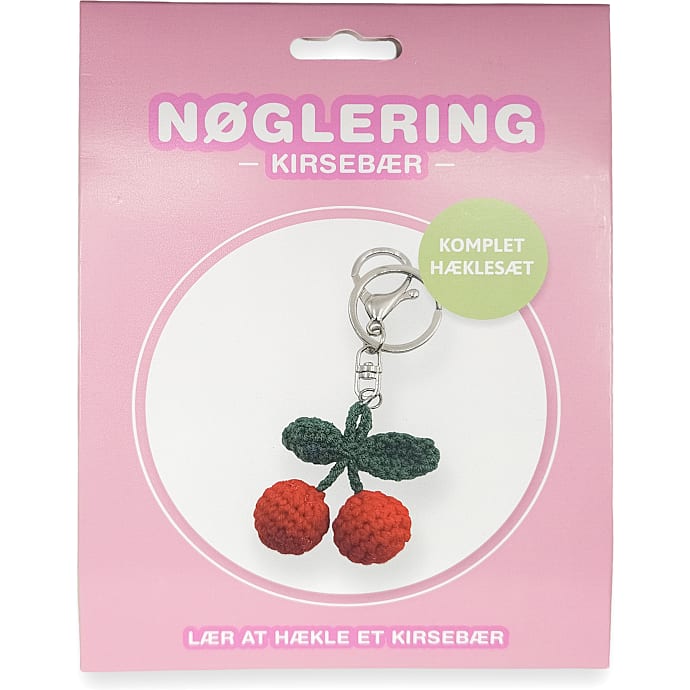 1Conzept DIY Hæklet Nøglering Kirsebær