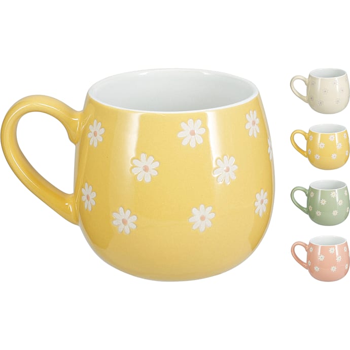 Krus med blomster - 450 ml - flere varianter - assorteret