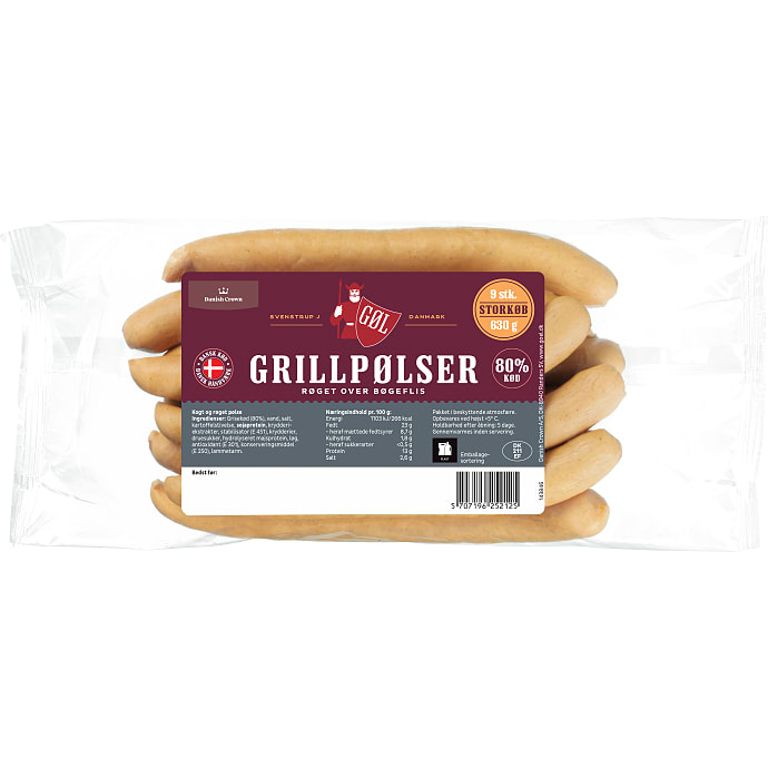 Grillpølser 80% kød