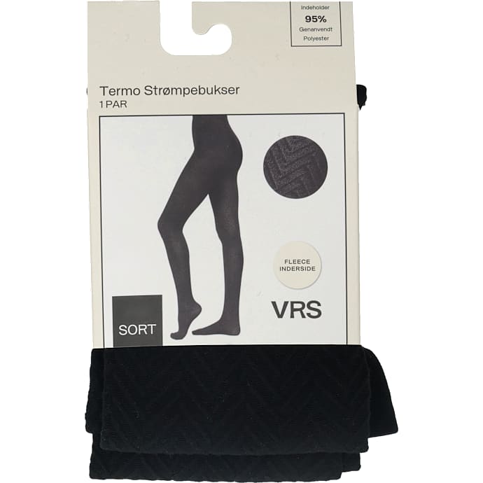 VRS dame termostrømpebukser med Strukturmønster str. l/xl - sort