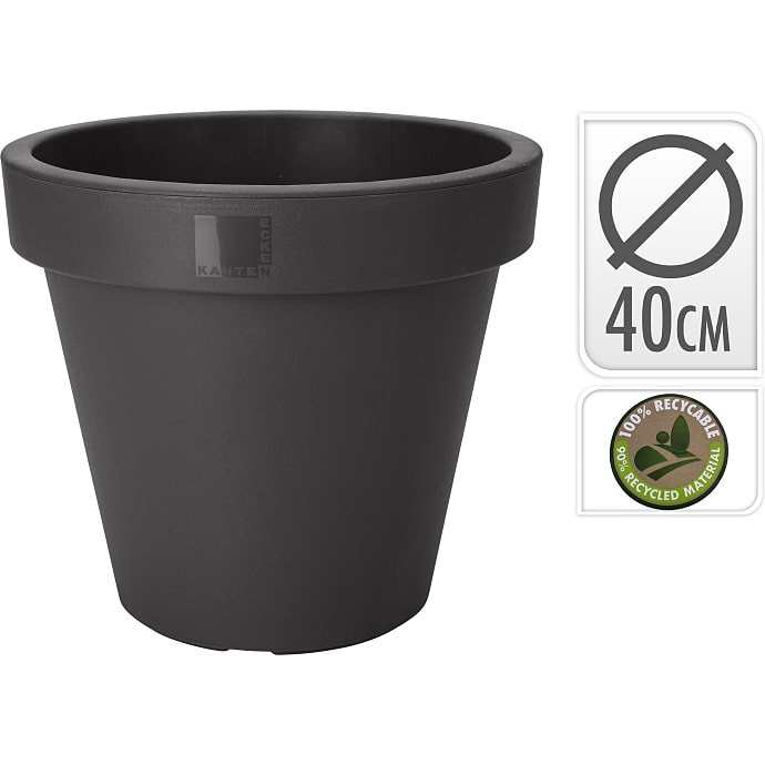 Plastik krukke antracit Ø40 cm H35 cm