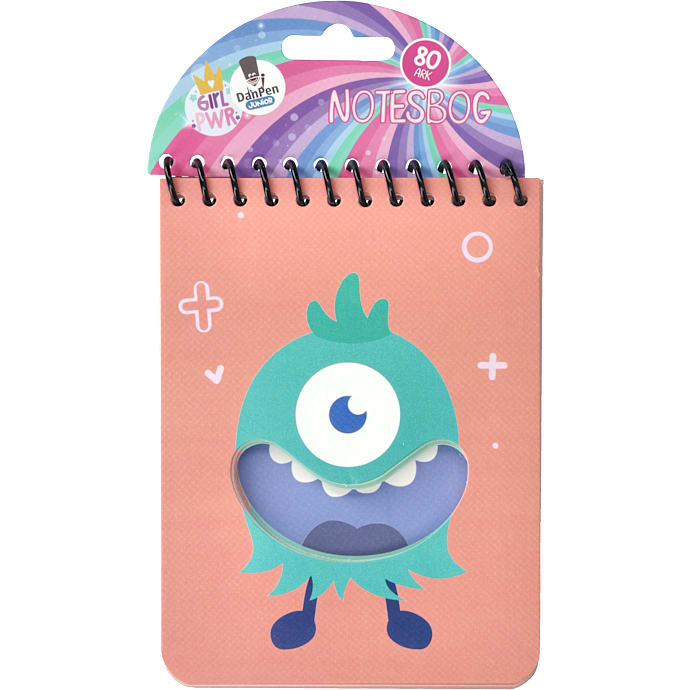 Danpen Junior Notesbog Monster rosa