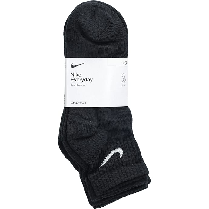 Nike Ankelstrømper 3-pak Str. 38-42 Sort