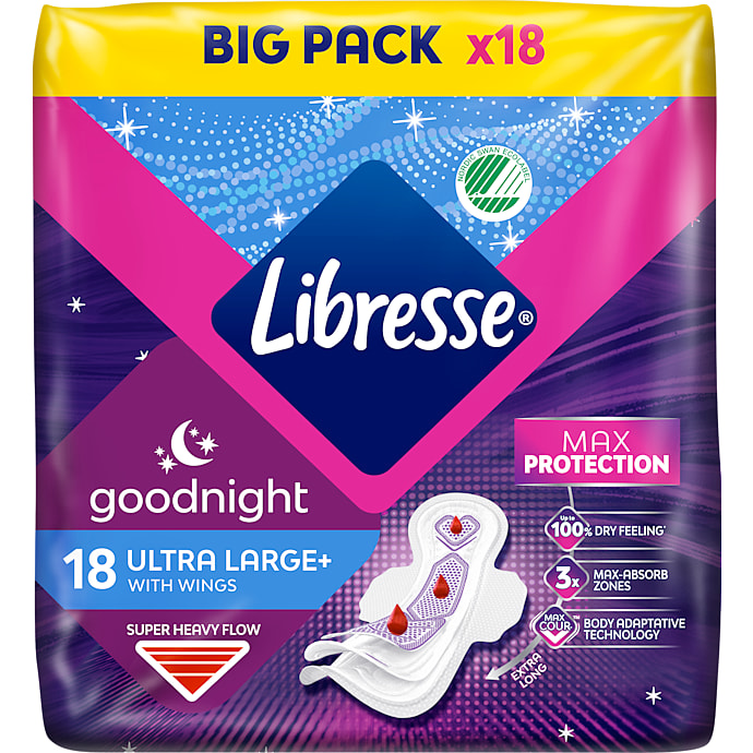Libresse Ultra Night Wing Natbind 18 stk