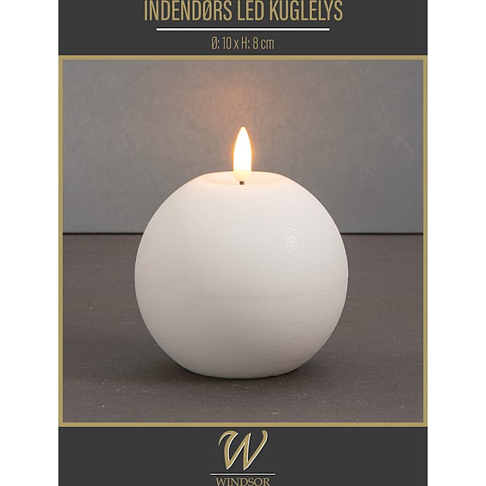 Windsor LED kuglelys Ø10 cm - hvid – produktbillede