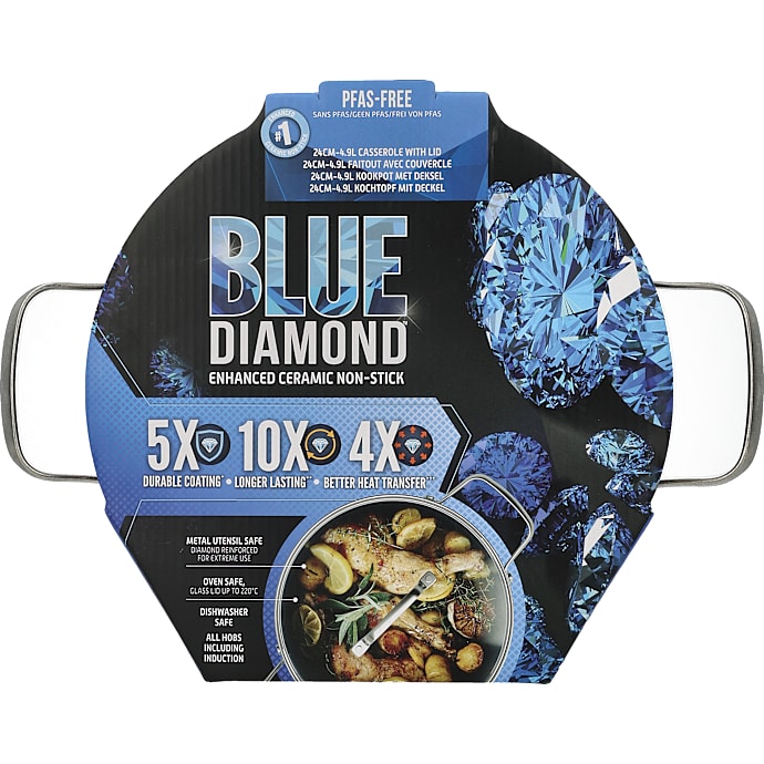 Blue Diamond gryde m. låg - 4,9 liter