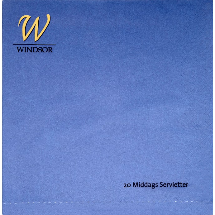Windsor ensfarvede servietter 40x40 cm 20-pak - mørkeblå