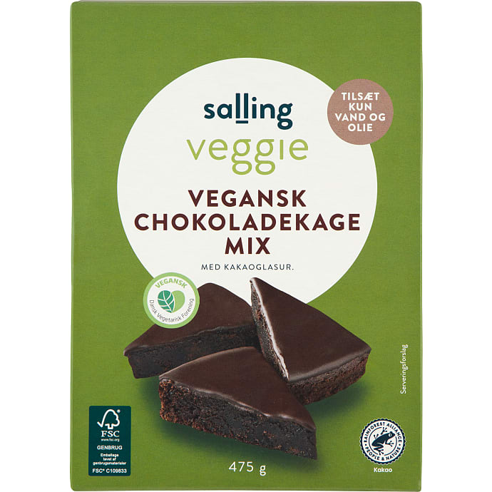 Salling Veggie Chokoladekage med glasur vegansk 475 g