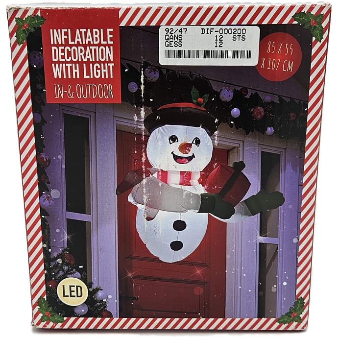 Oppusteligt snemand 85x55x107 cm med LED-lys